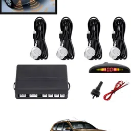 maties 4Pcs White Reverse Parking Sound Warning sensor for car Protection-265 Car Reverse Parking White 4 Sensor With LED Display/Buzzer -265 Parking Sensor-picture-25