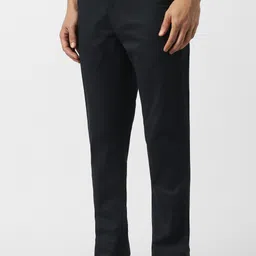 van heusen sport Men Slim Fit Black Cotton Blend Trousers image 4
