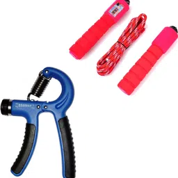 (2 in 1 Combo) Hand Gripper (up to 60 kgs) + Skipping Rope (with counter) Fitness Accessory Kit Kit-image-2