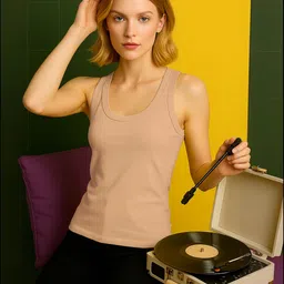 fbar Casual Sleeveless Solid Women Pink Top image 1