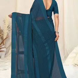 mirchi fashion Solid/Plain, Embellished Bollywood Georgette Saree image 3