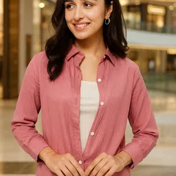 dressberry Women Regular Fit Solid Spread Collar Casual Shirt-picture-25