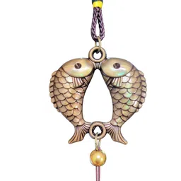 yeahmom Metal Wind Chime for Home & Garden Feng Shui Good Luck Bell with Fish Design Wood, Stainless Steel Windchime image 5