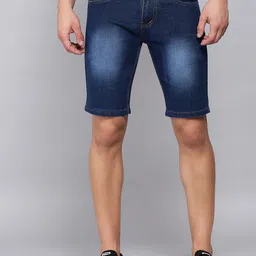 dakwins Dyed/Washed Men Denim Dark Blue Denim Shorts-picture-18