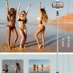 Deoxys Selfie Stick with Fill Light, Detachable Remote and Phone Tripod Stand Tripod image 3