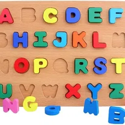crazybuy Wooden Alphabet (Capital Letters ABC+123 Numbers Puzzle Toys for Childrennew image 3