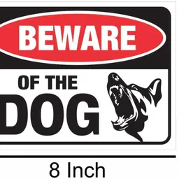 tatmods Beware of Dog Sign Board – Warning Sign for Gate, Home, Office – 8x6 Inch Emergency Sign image 2
