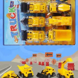 happy chappie Pull Back Construction Vehicle Toy Mini Engineering Cars, Pack of 6-picture-24