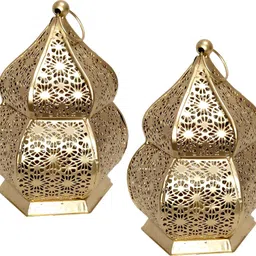 antique collection Decorative Rajasthan Matki Hanging Lantern Etching Designed with Antique Finish Gold Iron Hanging Lantern-picture-21
