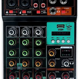 kh Professional Audio Mixer Sound Board Console System Interface 4 Channel Digital USB Bluetooth MP3 Computer Input 48V Phantom Power Stereo DJ Studio Streaming/four 4-way mini mixer with reverb Analog Sound Mixer-picture-15