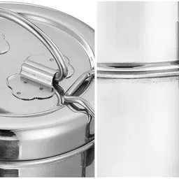 udine Stainless Steel Lunch Box/Tiffin with 3 Tier Compartment 3 Containers Lunch Box image 3