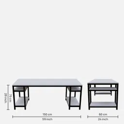 riyan luxiwood Edward Workstation In White Finish image 2