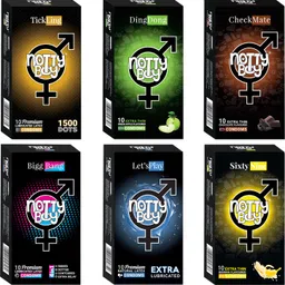 nottyboy Family Pack - 4 in 1, 1500 Dots, Banana, Apple, Chocolate, Extra Lubricated Condom-picture-13