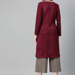 athena Suede Self Design Coat For Women image 2