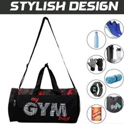 15 L Gym Duffel Bag - Combo for Shaker Protin Bottle Sports Bag for Men Women Gym Kit Bag - Black-image-78