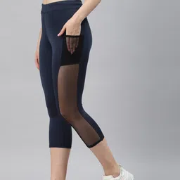 blinkin Solid Women Dark Blue Tights image 3