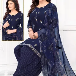 everethnic Unstitched Crepe Salwar Suit Material Printed-picture-10