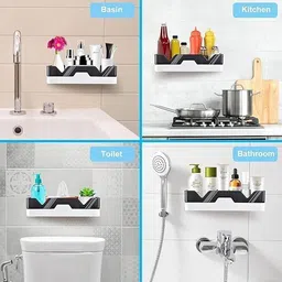 ziva enterprise ZE Plastic Wall-Mounted Bathroom Shelf Plastic Wall Shelf image 5