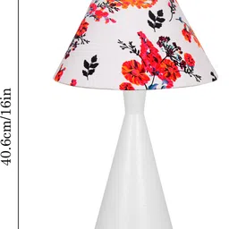 glowhere Black Metal Table Lamp, Marigold Cone Shade for Bedroom & Living Room Table Lamp image 3