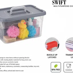 sonal Swift Transparent Container (1 Pc) - Capacity 11 Ltr. - For Home,Kitchen Storage Box image 5