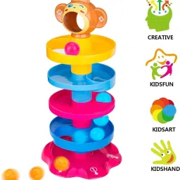 ruffo Fun & Educational Monkey Roll Ball Tower – Colorful Spiral Drop Toy for Toddlers-picture-15
