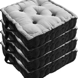 kuber industries Microfibre Solid Chair Pad Pack of 4-picture-14