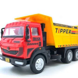 hanal Tipper Dump Truck with Ratchet Action Openable Tail Gate & Pull-Back Action Toys image 1