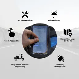 yumin Mobile Holder Pouch Bag For Activa Jupiter Pleasure All Scooter Scooty 7 Inches Bike Mobile Holder image 2