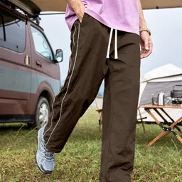 rajovati Men Striped Brown Track Pants image 2