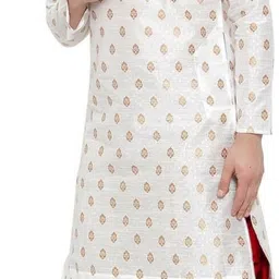 over crowd Men Jacquard Kurta Dhoti Set image 5