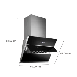 KAFF NOBELO TX DHC 60cm 1250m3/hr Ducted Auto Clean Wall Mounted Chimney with Touch Control Panel (Black) image 2