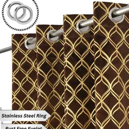 fabfabrix 213.36 cm (7 ft) Door Velvet Room Darkening Curtain (Pack Of 2) image 2