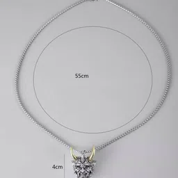 rappersshop Stainless Steel Devil Pendant Locket Set with Box Chain Sterling Silver Stainless Steel Pendant Set image 3