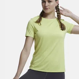 jockey MW71 Active Wear Women Solid Round Neck Polyester Green T-Shirt-picture-10