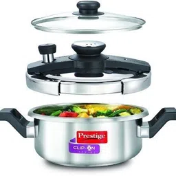 prestige SS Clip On 2 Ltr 2 L Induction Bottom Pressure Cooker image 2