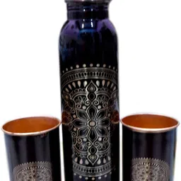 golden valley 1000 ml Copper Bottle With Drinking Glass-picture-22