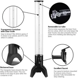 habib incorporation 3L Beer Tower Dispenser with Ice Tube Tabletop Beer Dispenser Bottom Loading Water Dispenser image 5