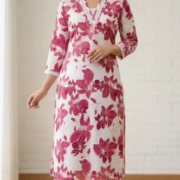 womenfashion Women Khadi Cotton Kurti Pyjama Set-picture-11