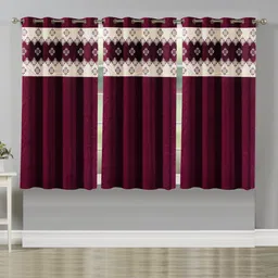 flipkart smartbuy 152 cm (5 ft) Window Polyester Semi Transparent Curtain (Pack Of 3)-picture-27