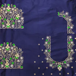 vishwambhari enterprise Unstitched Art Silk Blouse Material Embroidered image 4