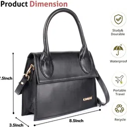cimoni Women Black, Black Hand-held Bag image 5