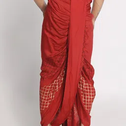 Nakshi rayon Maroon Hand Block Print Dhoti Printed, Geometric Print Men Dhoti image 2