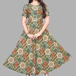 Women Fit and Flare Multicolor Maxi/Full Length Dress-image-76