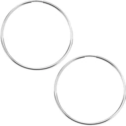 parnika Stylish 55 mm Evergreen Endless Hallmark Pure 92.5 Sterling Silver Hoop Earring-picture-13