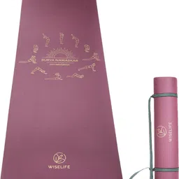 wiselife Printed TPE Exercise Mat + Carry Strap for Men & Women | Home, Gym & Fitness - 6 mm Yoga Mat-picture-14