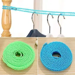 5-Meters Windproof Anti-Slip Clothes Washing Line Drying Nylon Rope Nylon Cloth Clips-image-1