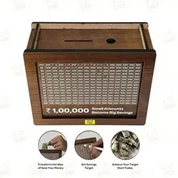 Secure Wooden Box for Smart Saving Coin Bank-image-3