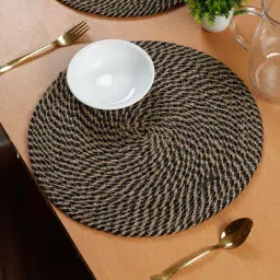 hosta homes Set of 2 Jute Cotton Solid Pattern Reversible Table Runners image 1