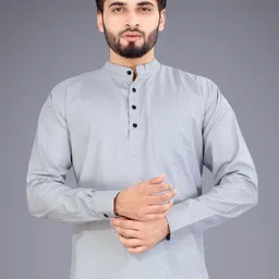 spoque Men Solid Pure Linen Straight Kurta-picture-19