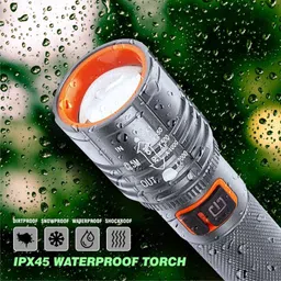 firstlike High Power Torch with Zoomable Metal body 6 Mode Flashlight Rechargeable Torch image 3